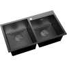 Mexen Xorin chiuvetă de bucătărie din oțel cu 2 compartimente 780 x 450 mm, negru - 6441782000-70