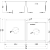 Mexen Xorin 2 kamrás acél mosogató 780 x 450 mm, fekete HC - 6441782000-70HC