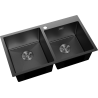 Mexen Xorin chiuvetă de oțel inoxidabil 2 compartimente 780 x 450 mm, negru HC - 6441782000-70HC