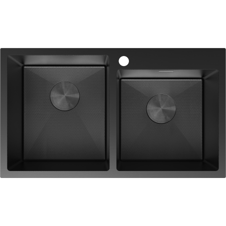 Mexen Xorin chiuvetă de oțel inoxidabil 2 compartimente 780 x 450 mm, negru HC - 6441782000-70HC