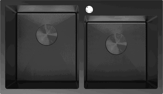 Mexen Xorin chiuvetă din oțel 2 compartimente 780 x 450 mm, negru HC - 6441782000-70HC