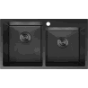 Mexen Xorin 2 kamrás acél mosogató 780 x 450 mm, fekete HC - 6441782000-70HC