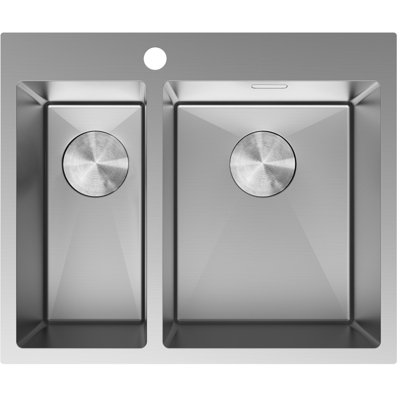 Mexen Flexo acél mosogató 1.5-medencés 610 x 510 mm, inox - 6446611500-01