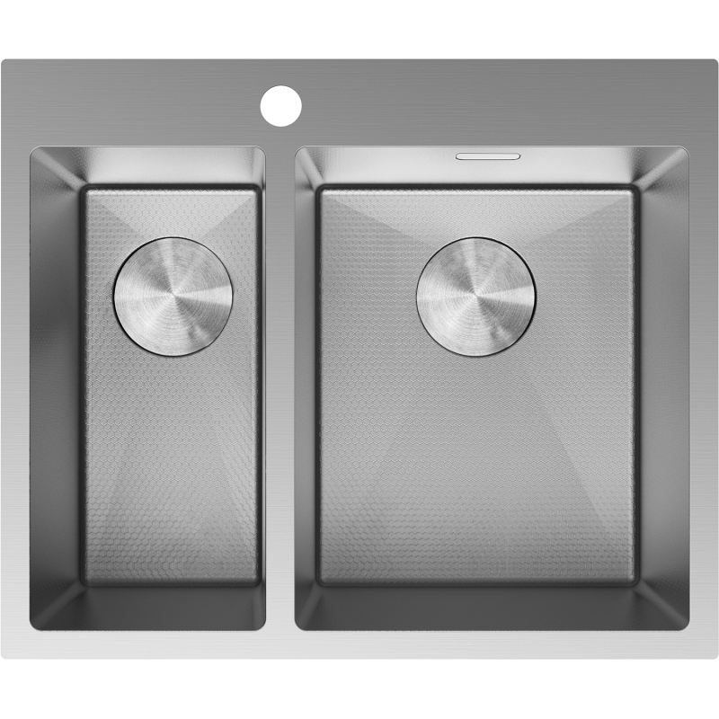 Mexen Flexo acél mosogató 1,5 rekeszes 610 x 510 mm, inox HC - 6446611500-01HC