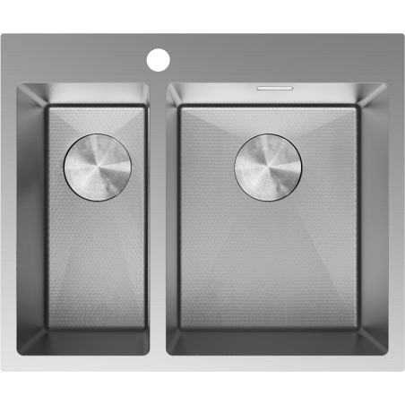 Mexen Flexo chiuvetă din oțel inoxidabil 1,5 cuve 610 x 510 mm, inox HC - 6446611500-01HC