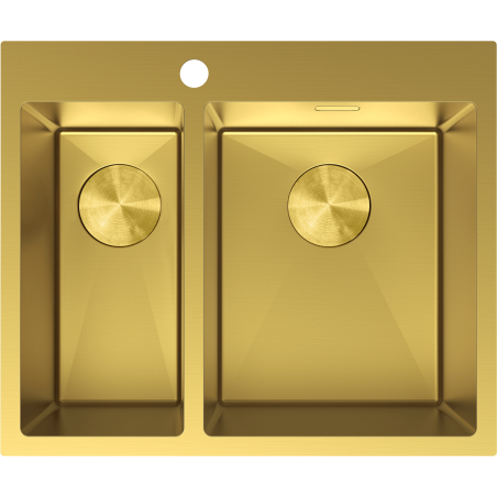 Mexen Flexo chiuvetă din oțel cu 1,5 cuve 610 x 510 mm, auriu - 6446611500-55