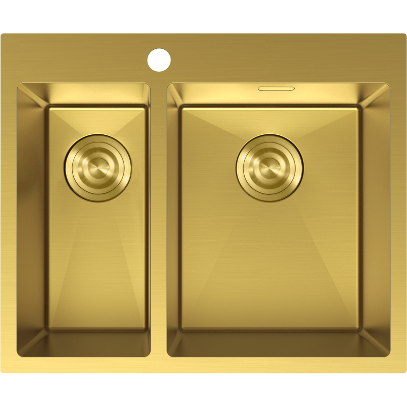 Mexen Flexo chiuvetă din oțel cu 1,5 cuve 610 x 510 mm, auriu - 6446611500-55