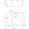 Mexen Flexo chiuvetă din oțel inoxidabil 1,5 compartimente 610 x 510 mm, auriu HC - 6446611500-55HC