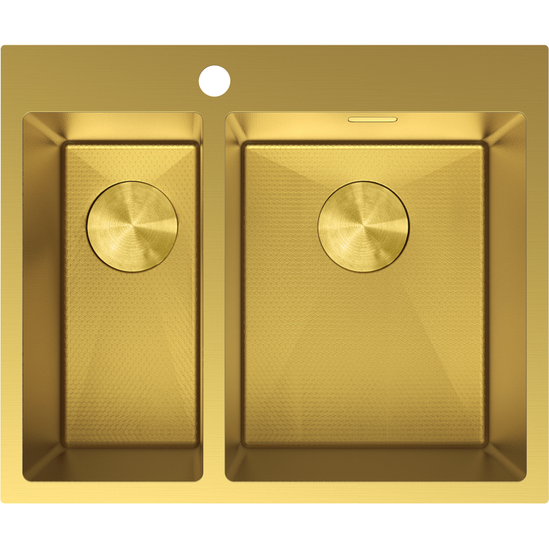 Mexen Flexo rozsdamentes mosogató 1,5 rekeszes 610 x 510 mm, arany HC - 6446611500-55HC
