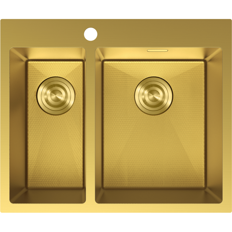 Mexen Flexo rozsdamentes mosogató 1,5 rekeszes 610 x 510 mm, arany HC - 6446611500-55HC