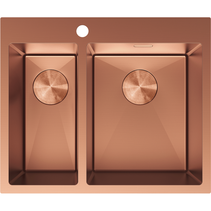 Mexen Flexo chiuvetă din oțel inoxidabil cu 1,5 compartimente 610 x 510 mm, cupru - 6446611500-65