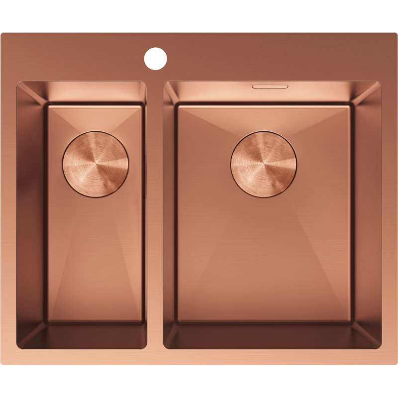 Mexen Flexo rozsdamentes acél mosogató 1,5 rekeszes 610 x 510 mm, réz - 6446611500-65