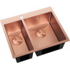 Mexen Flexo chiuvetă de oțel 1,5-camere 610 x 510 mm, cupru - 6446611500-65