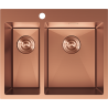 Mexen Flexo rozsdamentes acél mosogató 1,5 rekeszes 610 x 510 mm, réz - 6446611500-65