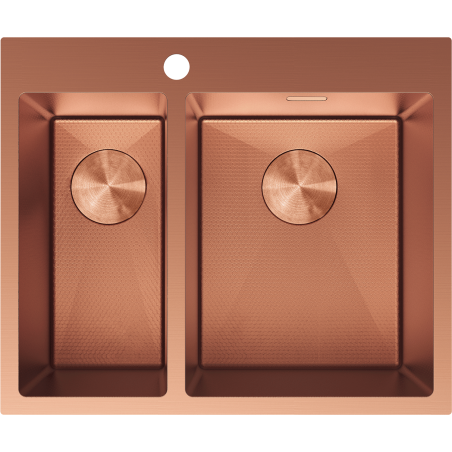 Mexen Flexo acél mosogató 1,5 rekeszes 610 x 510 mm, réz HC - 6446611500-65HC