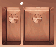 Mexen Flexo acél mosogató 1,5 rekeszes 610 x 510 mm, réz HC - 6446611500-65HC