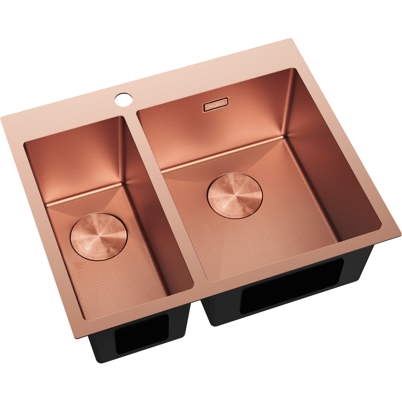 Mexen Flexo acél mosogató 1,5 rekeszes 610 x 510 mm, réz HC - 6446611500-65HC