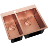 Mexen Flexo chiuvetă de oțel 1,5 camere 610 x 510 mm, cupru HC - 6446611500-65HC