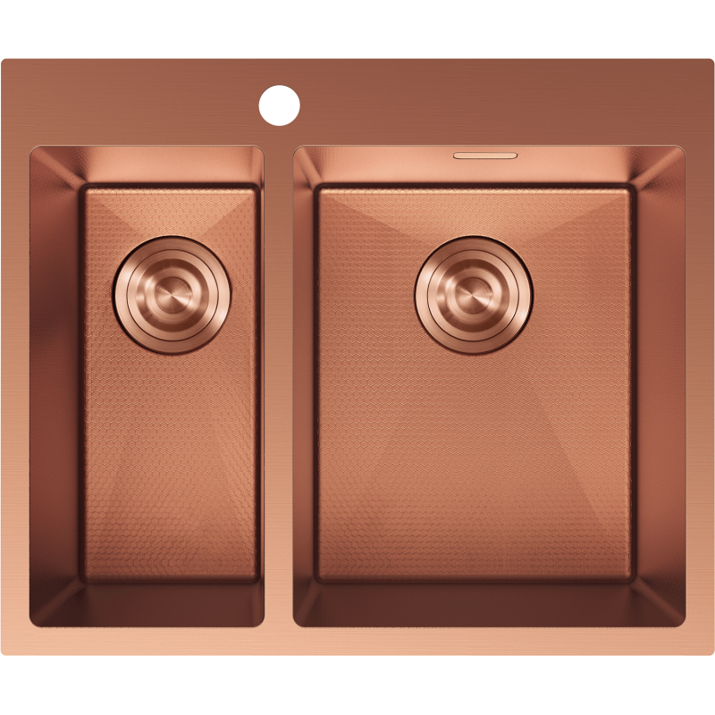 Mexen Flexo acél mosogató 1,5 rekeszes 610 x 510 mm, réz HC - 6446611500-65HC