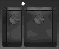 Mexen Flexo rozsdamentes acélszállító 1,5 rekeszes 610 x 510 mm, fekete - 6446611500-70