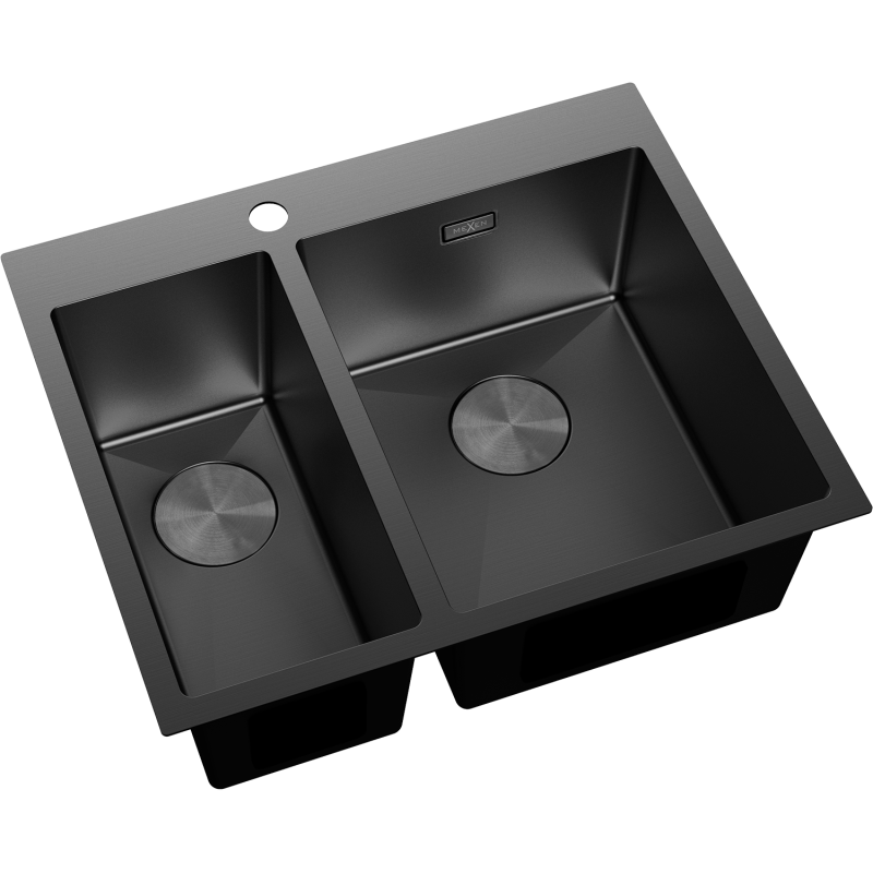 Mexen Flexo chiuvetă din oțel inoxidabil cu 1,5 compartimente 610 x 510 mm, negru - 6446611500-70
