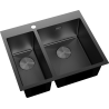 Mexen Flexo chiuvetă din oțel inoxidabil, 1,5 camere, 610 x 510 mm, negru - 6446611500-70