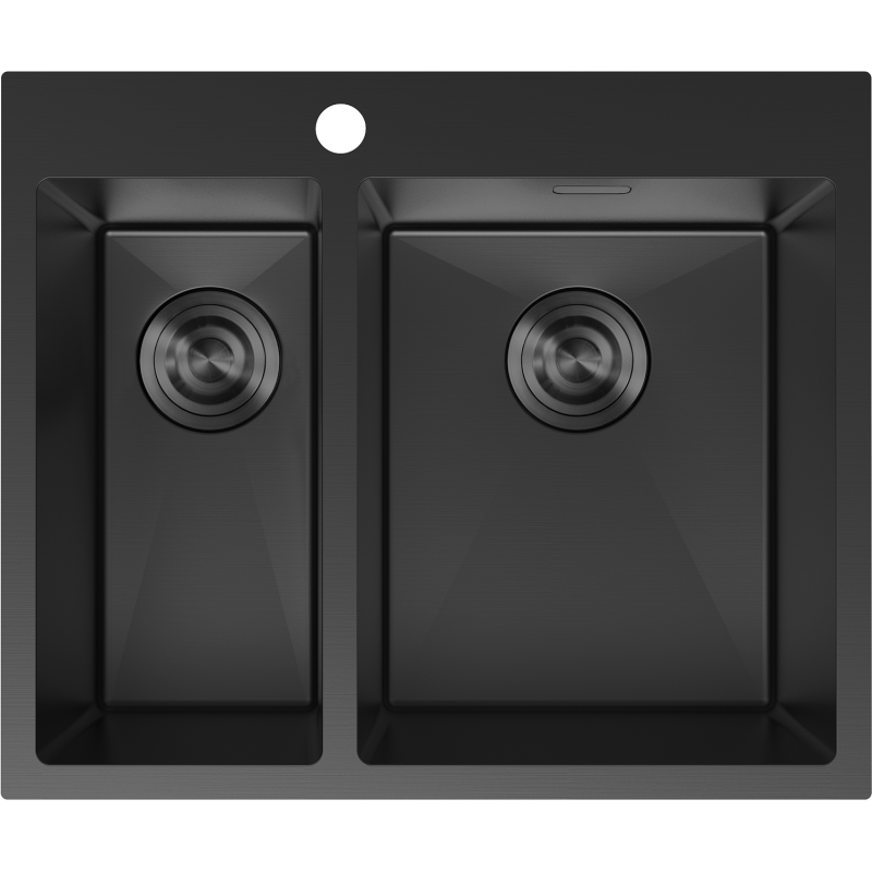 Mexen Flexo chiuvetă din oțel inoxidabil cu 1,5 compartimente 610 x 510 mm, negru - 6446611500-70