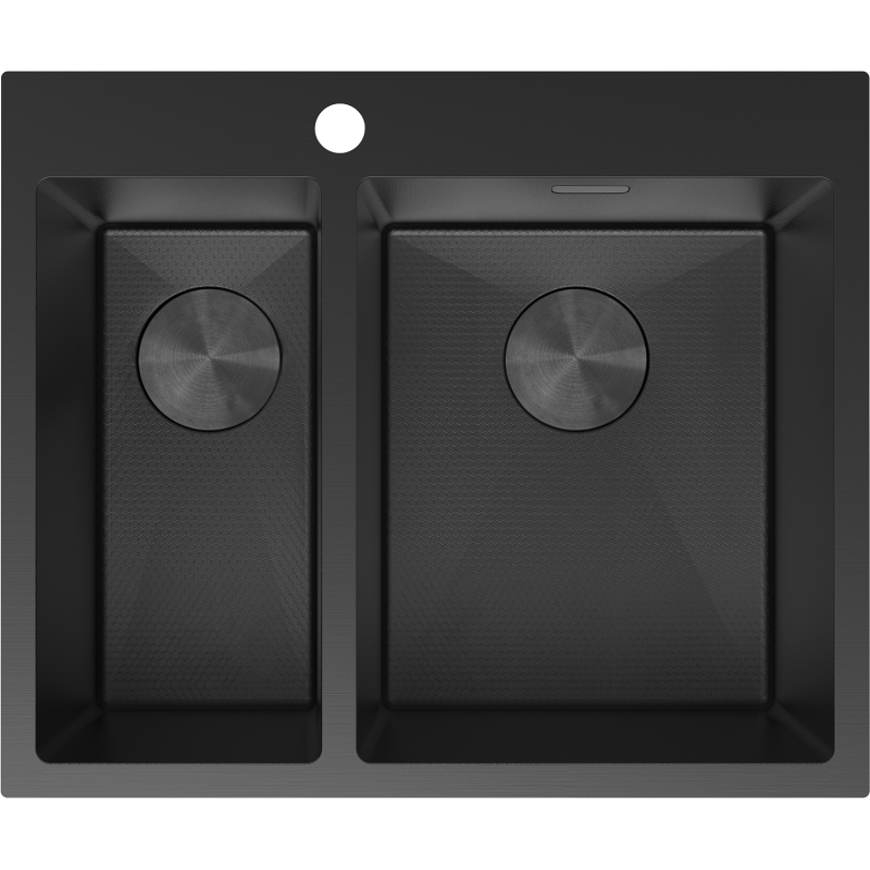 Mexen Flexo chiuvetă din oțel inoxidabil, 1,5 compartimente, 610 x 510 mm, negru HC - 6446611500-70HC