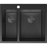 Mexen Flexo rozsdamentes acél mosogató 1,5 rekeszes 610 x 510 mm, fekete HC - 6446611500-70HC