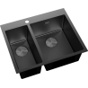 Mexen Flexo chiuvetă din oțel inoxidabil, 1,5 compartimente, 610 x 510 mm, negru HC - 6446611500-70HC