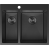 Mexen Flexo rozsdamentes acél mosogató 1,5 rekeszes 610 x 510 mm, fekete HC - 6446611500-70HC