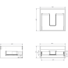 Mexen Orio dulap pentru chiuvetă 50 cm, 1 sertar, gri mat- 91A10-05023-1-BF62
