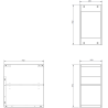 Mexen Box-A dulap deschis cu raft de 25 cm, alb mat - 91AX2-0250-470-0-01