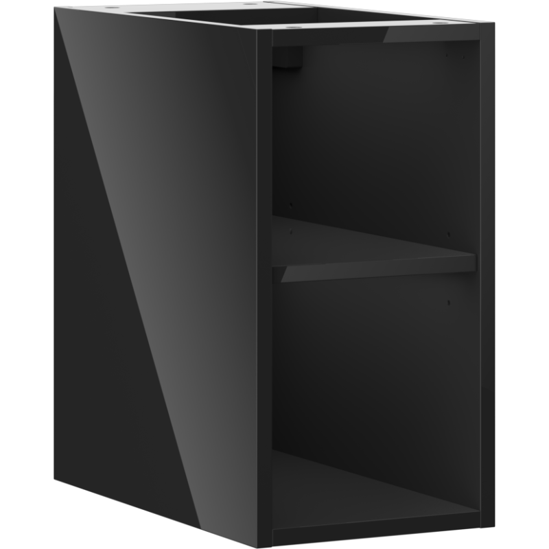 Mexen Box-A dulap deschis cu raft 25 cm, luciu negru - 91AX2-0250-470-0-70