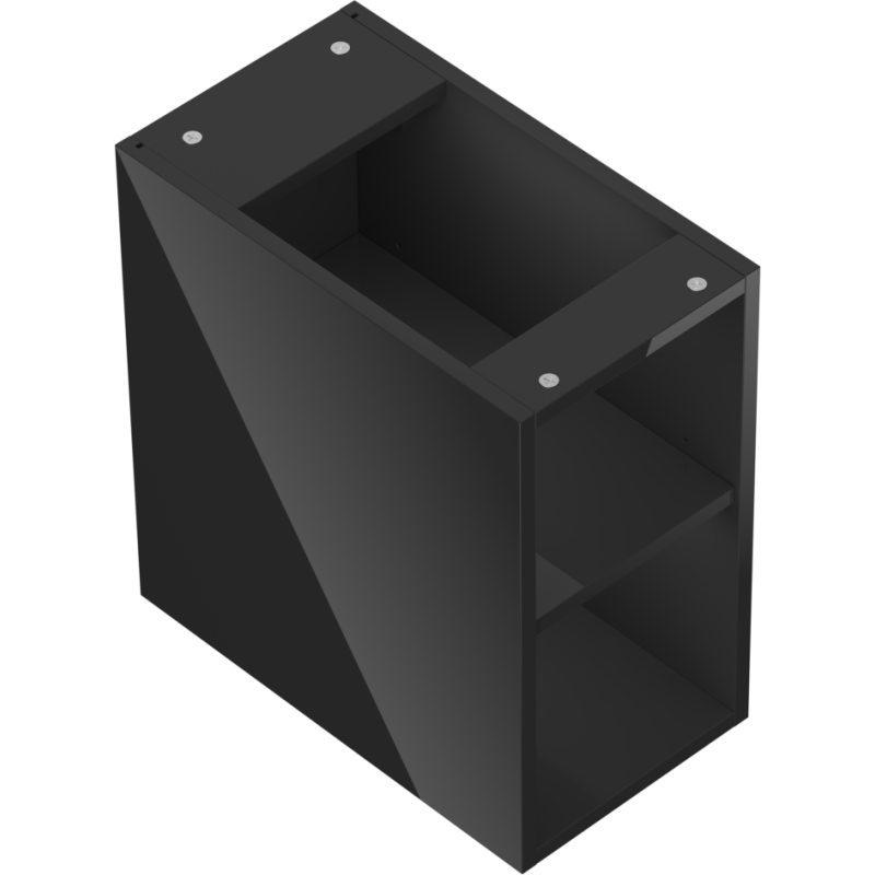 Mexen Box-A dulap deschis cu raft 25 cm, luciu negru - 91AX2-0250-470-0-70