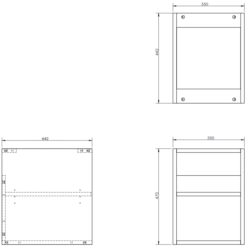 Mexen Box-A dulap deschis cu raft 35 cm, grafit mat - 91AX2-0350-470-0-66