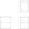 Mexen Box-A nyitott szekrény polccal 35 cm, grafit matt - 91AX2-0350-470-0-66