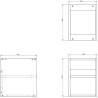 Mexen Box-A dulap deschis cu raft 35 cm, negru lucios - 91AX2-0350-470-0-70