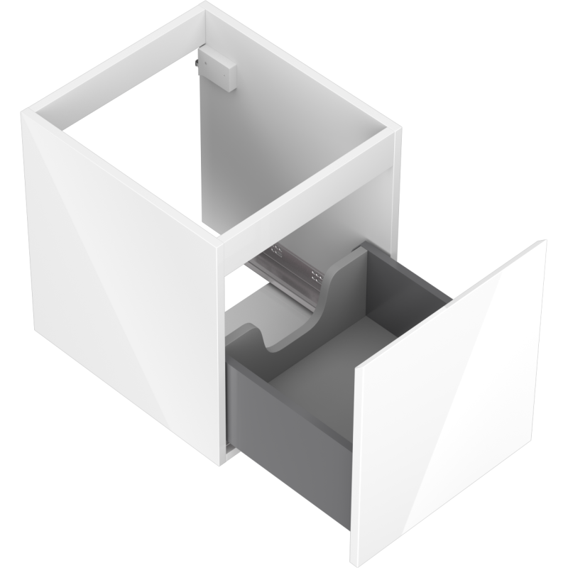 Mexen Orio fürdőszobai szekrény mosdó alá, 40 cm, 1 fiók, fehér fényes - 91A10-04047-1-BF00