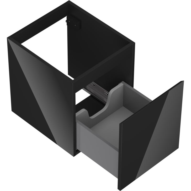 Mexen Orio dulap baie sub chiuvetă 40 cm, 1 sertar, negru lucios - 91A10-04047-1-BF70