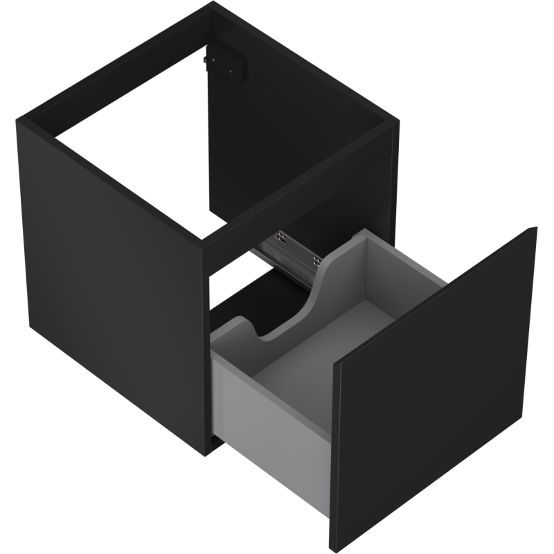 Mexen Orio fürdőszobai szekrény mosdókagyló alá 45 cm, 1 fiók, fekete matt - 91A10-04547-1-BF71