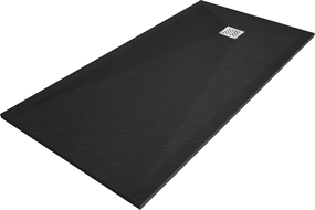 Mexen Stone+ 160 x 90 cm-es fekete kompozit téglalap alakú zuhanytálca - 44709016