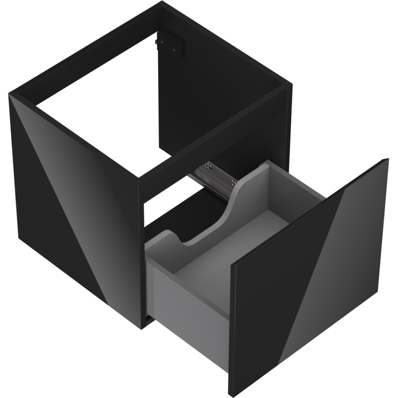 Mexen Orio dulap baie sub chiuvetă 50 cm, 1 sertar, negru lucios - 91A10-05047-1-BF70