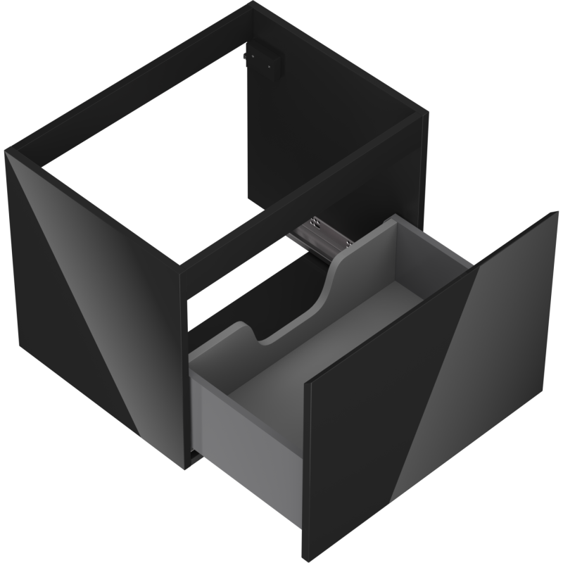 Mexen Orio dulap baie sub chiuvetă 60 cm, 1 sertar, negru lucios - 91A10-06047-1-BF70