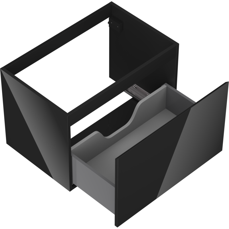 Mexen Orio dulap baie sub lavoar 70 cm, 1 sertar, negru lucios - 91A10-07047-1-BF70