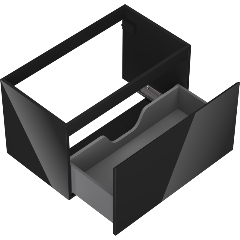 Mexen Orio dulap de baie sub chiuvetă 80 cm, 1 sertar, negru lucios - 91A10-08047-1-BF70