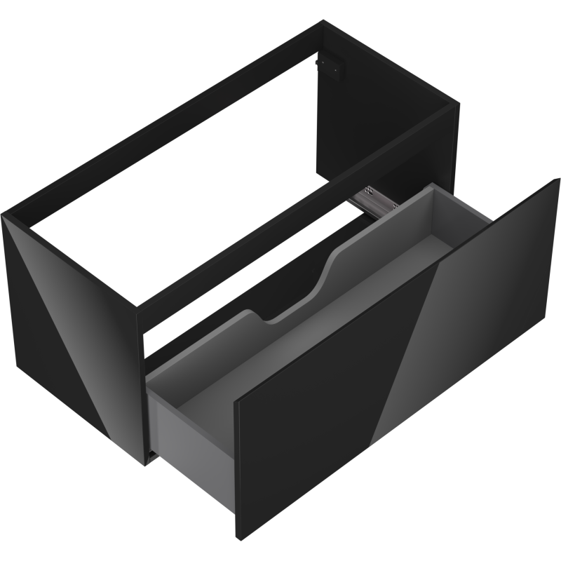 Mexen Orio dulap baie sub lavoar 100 cm, 1 sertar, negru lucios - 91A10-10047-1-BF70