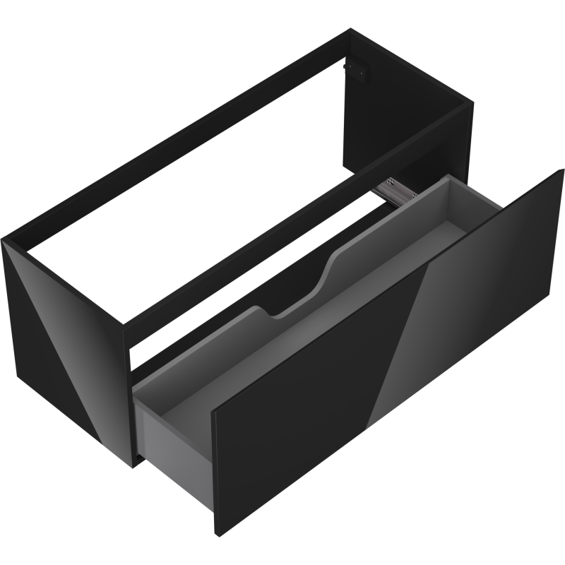 Mexen Orio dulap baie sub lavoar 120 cm, 1 sertar, negru lucios - 91A10-12047-1-BF70