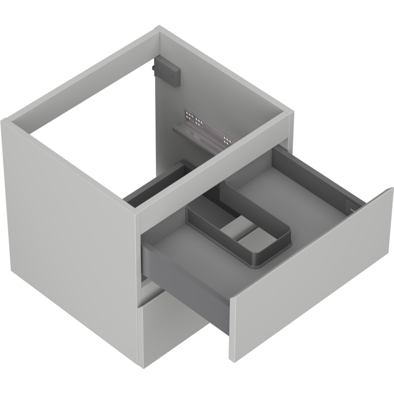 Mexen Orio fürdőszobai szekrény mosdóhoz 50 cm, 2 fiók, szürke matt - 91A10-05047-2-BFF62