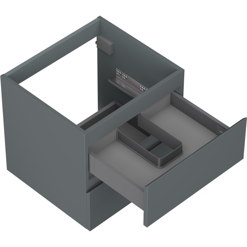 Mexen Orio fürdőszobai mosdószekrény 50 cm, 2 fiók, matt grafit - 91A10-05047-2-BFF66
